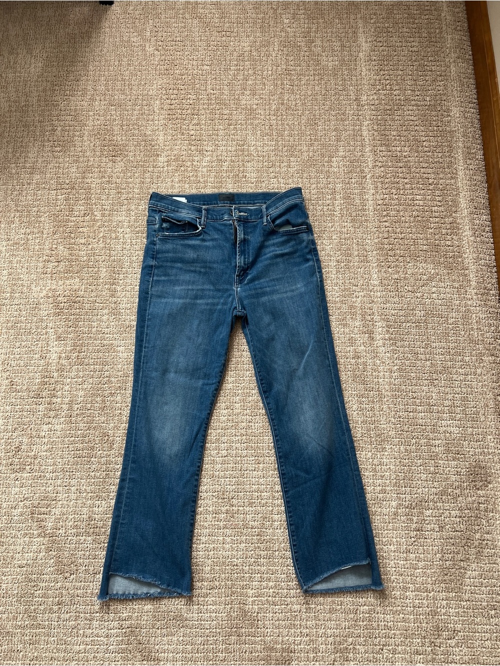 MOTHER Dark Blue Straight-Leg Jeans